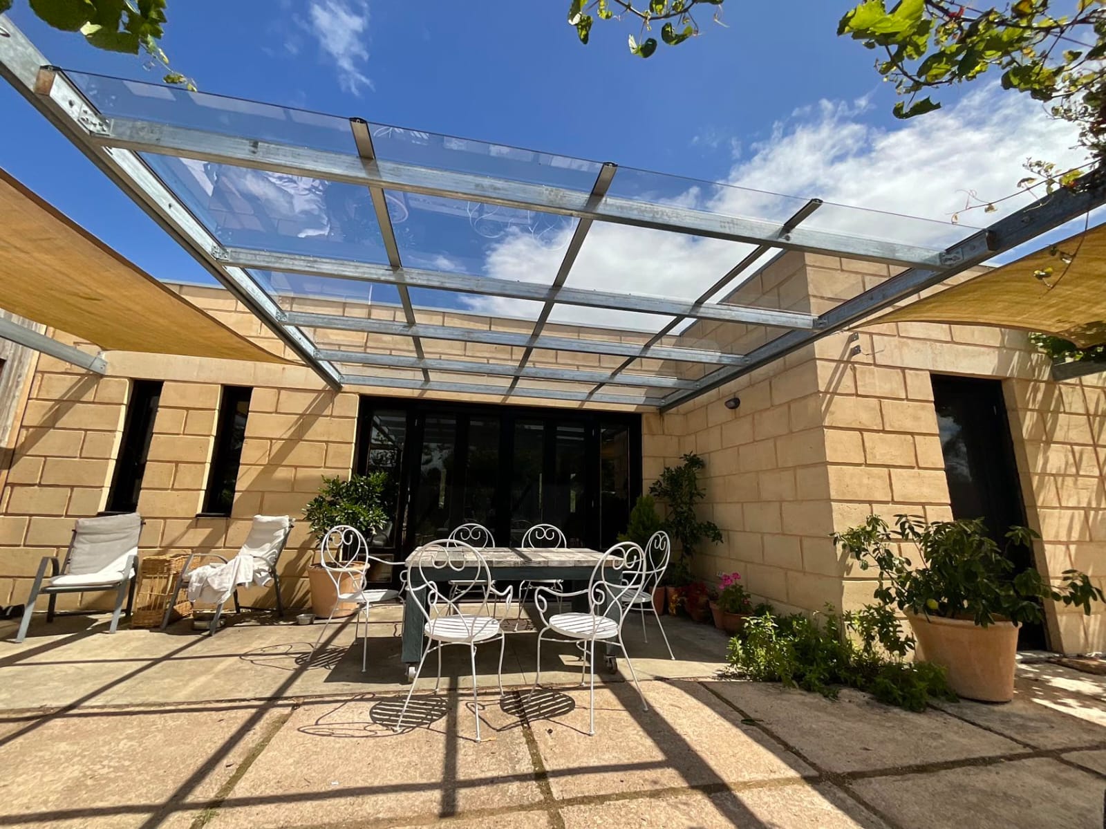 Polycarbonate solid sheet installed as a glass alternative — ExcelitePlas
