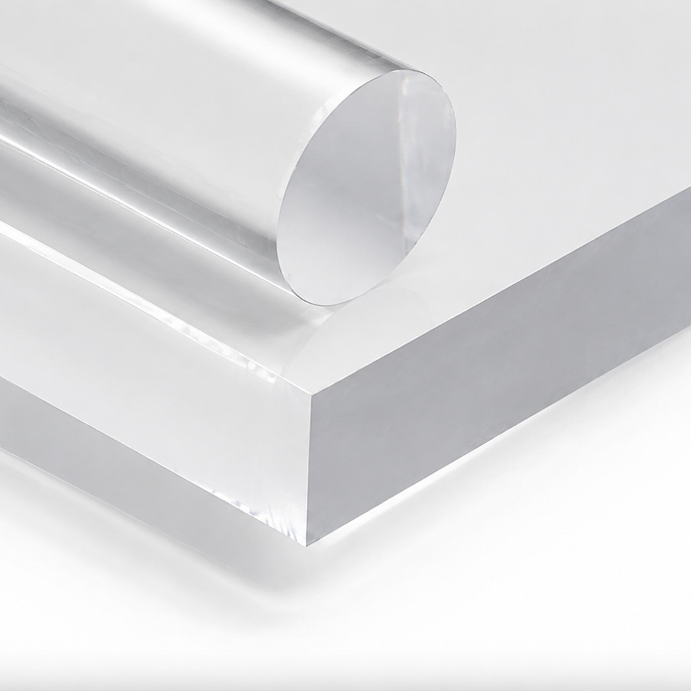 Polycarbonate sheet and rod with polish surface