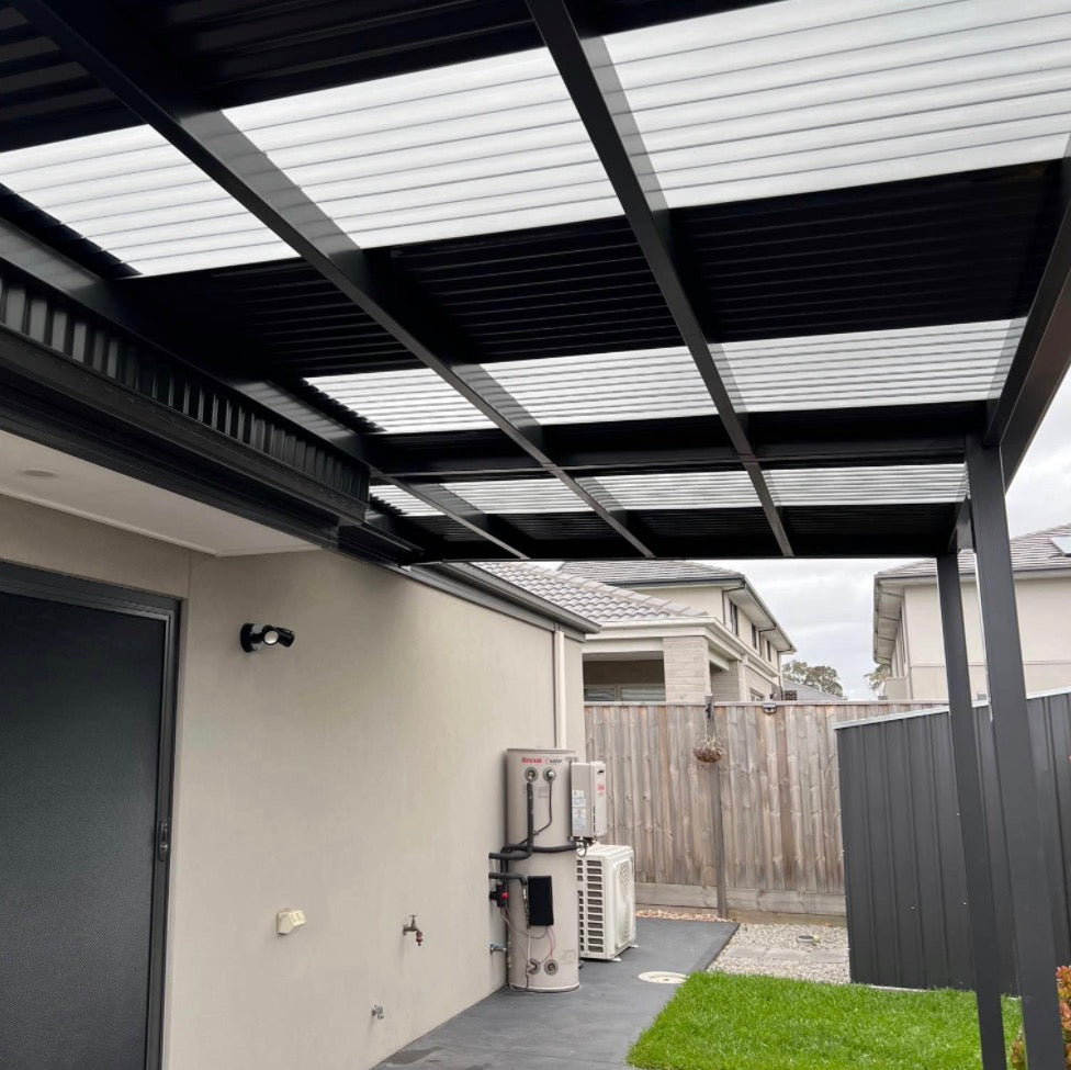 Pergola with corrugated Roofing Sheets